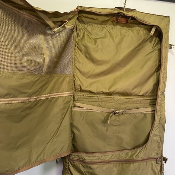 Vtg Hartmann Hanging Garment Bag Nylon w/ Belting Leather Trim Luggage Travel - Picture 10 of 16